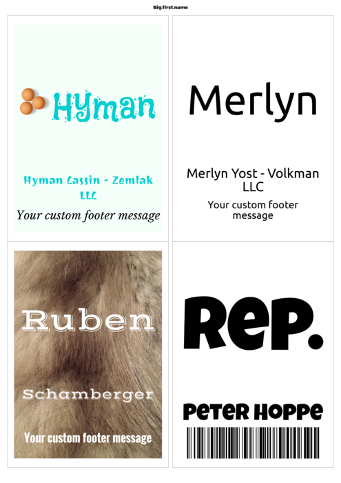 nametag name badge template for similar to Avery L7169/J8169