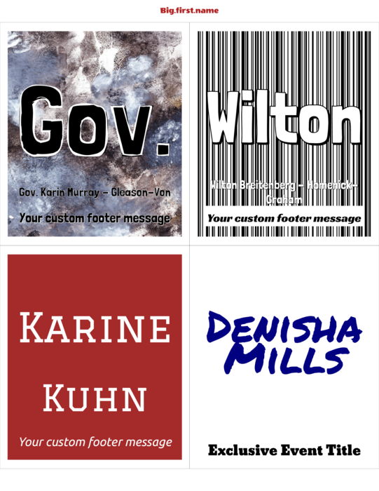 nametag name badge template for similar to MyBadges.com B-475