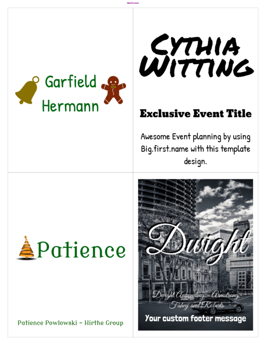 nametag name badge template for similar to MyBadges.com B-4P