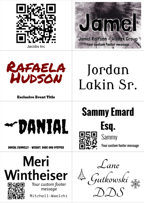 nametag name badge template for EziTag systems INS10574W