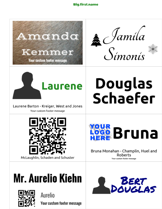 nametag name badge template for PC Nametag Classic Paper Name Tag Insert 4" x 2.5" N8MPWB