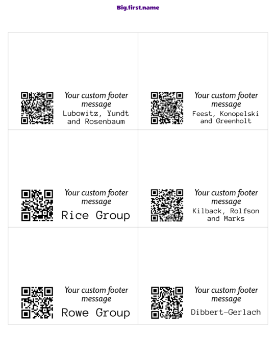 дизайн на бадж с име Малък QR код
