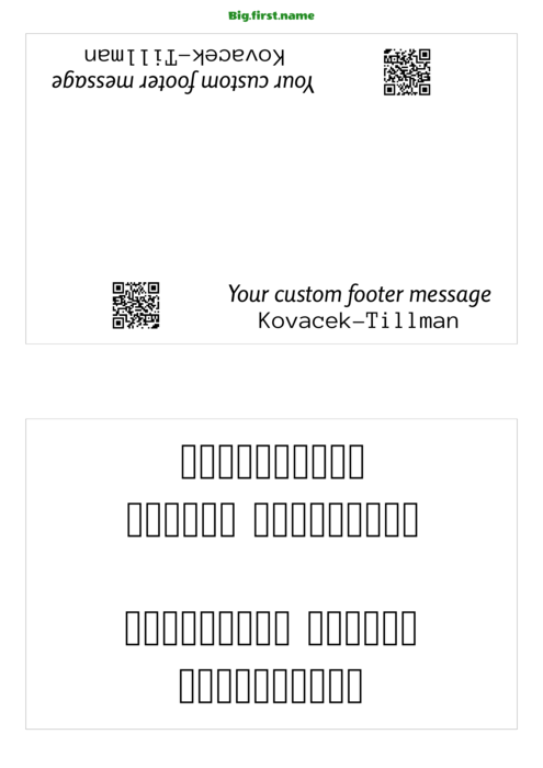 шаблон за баджове с имена за Стоящи Картички Sigel DP049 Compatible Template