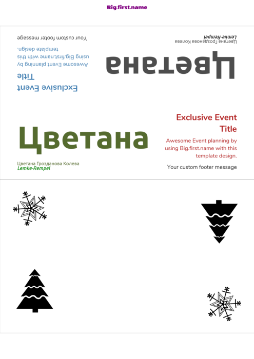 шаблон за баджове с имена за Картички за Места DECAdry OCB 5107 Compatible Template