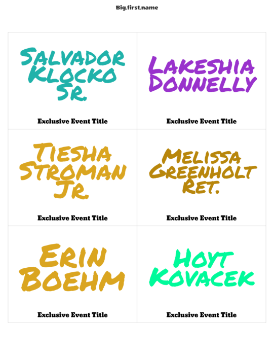 design jmenovky Barevný fix