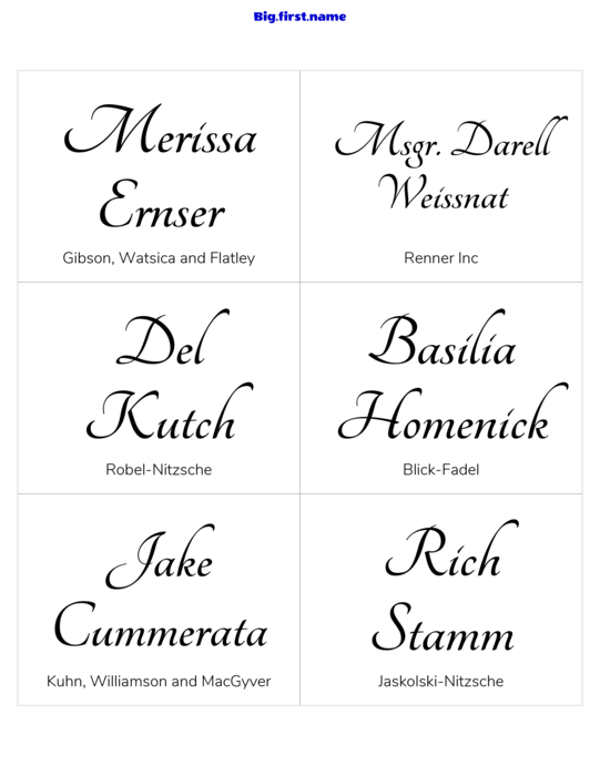 design jmenovky Klasická černá