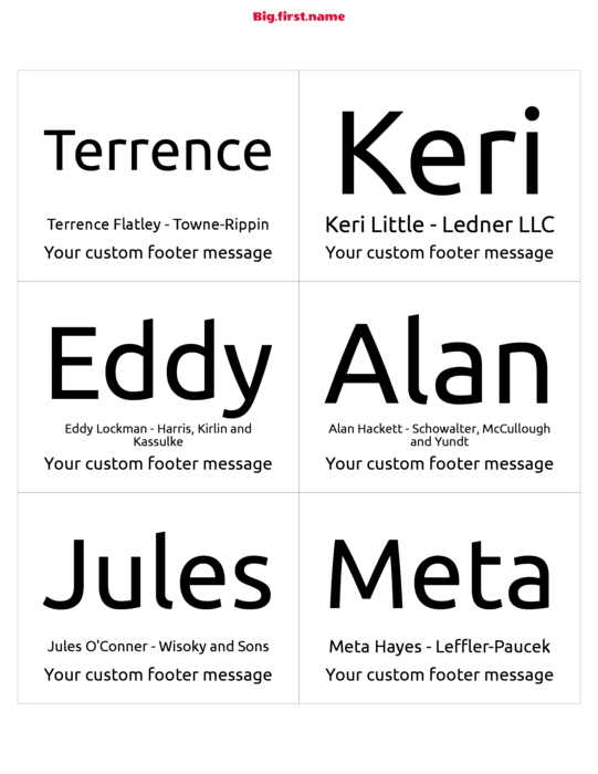 design jmenovky Snadný tisk