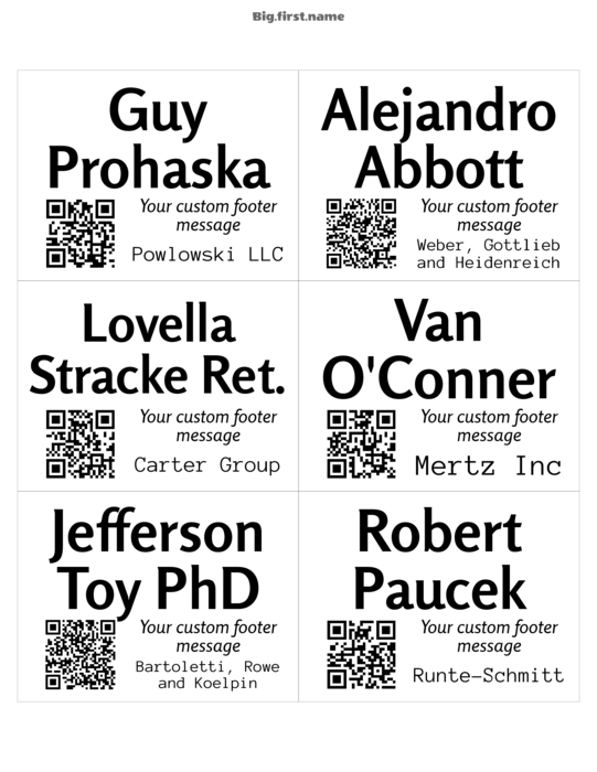 design jmenovky Malý QR kód