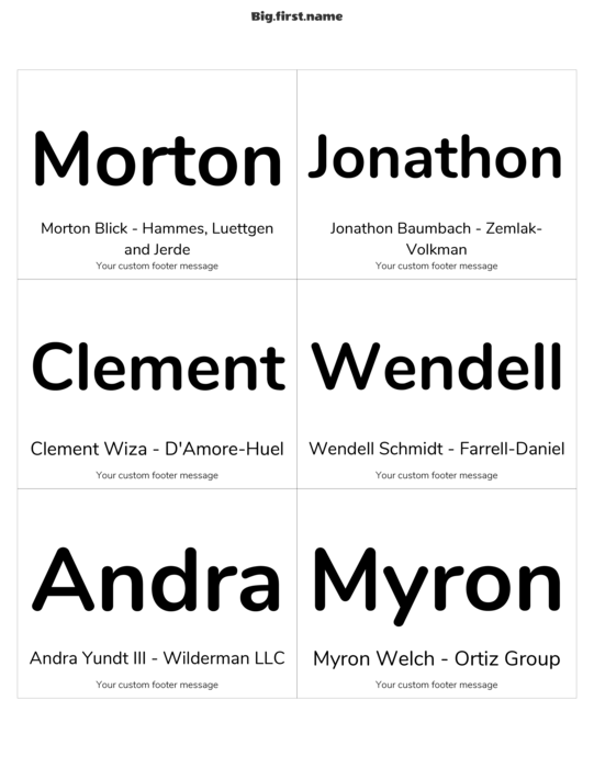 design jmenovky Přátelská černá