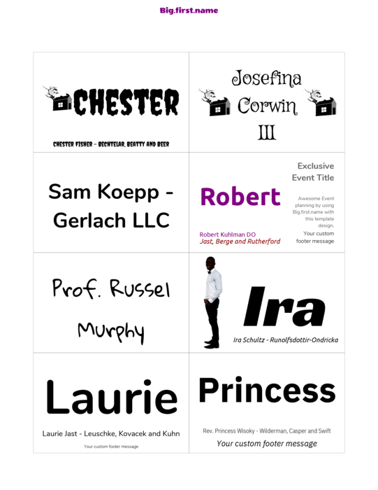 šablona jmenovky pro Very 5383, 5390, 74461, 74549, 74556  a pc, nametag N8SWB Compatible Template