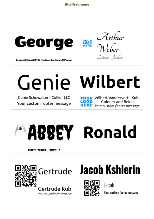 šablona jmenovky pro Vložky do jmenovek Sigel ZB213 Compatible Template