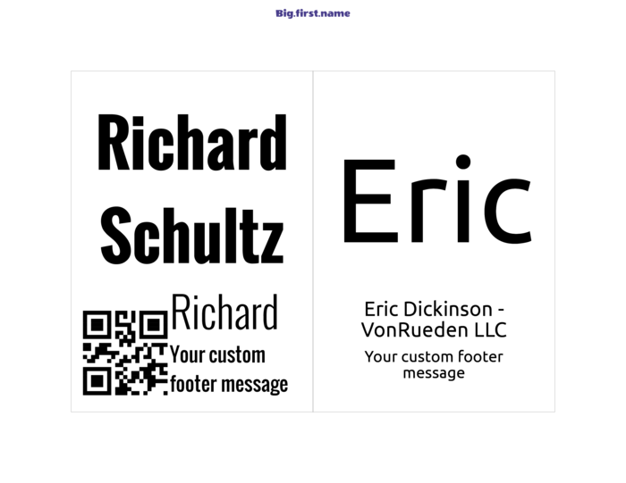 šablona jmenovky na šířku pro Vložka do jmenovky 4-1, 4" x 6" Agenda Paper NS2VWB Compatible Template
