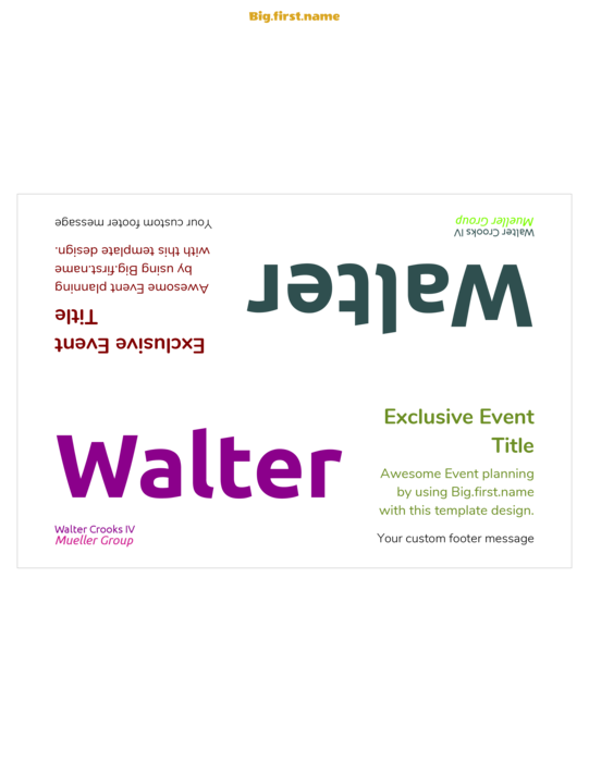 šablona jmenovky pro LETTER Třikrát skládaná Compatible Template