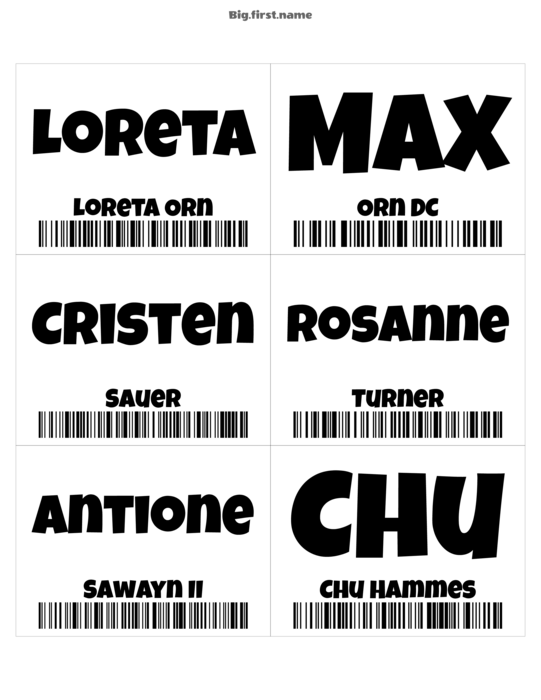 navneskiltdesign Code 128 Stregkode-Badge