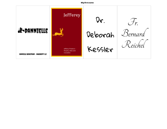 navneskilt-skabelon i landskabsformat til Very 74550, 74651, 74652 skiltindlæg Compatible Template