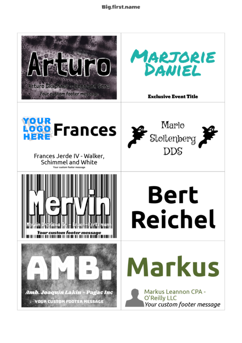 navneskilt-skabelon til Indlæg til navneskilte Sigel ZB213 Compatible Template