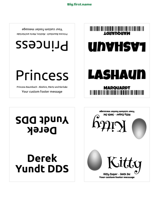 navneskilt-skabelon til Very Small bordkort 5302 8820 5820 Compatible Template