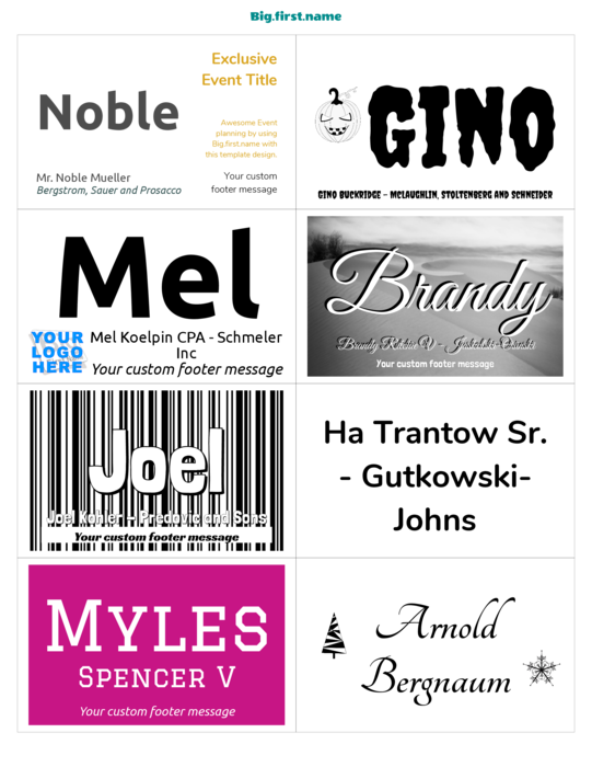 navneskilt-skabelon til PC Nametag 4" x 2-1, 2" Klassisk papir navneskilt-indlæg N8MMWB Compatible Template