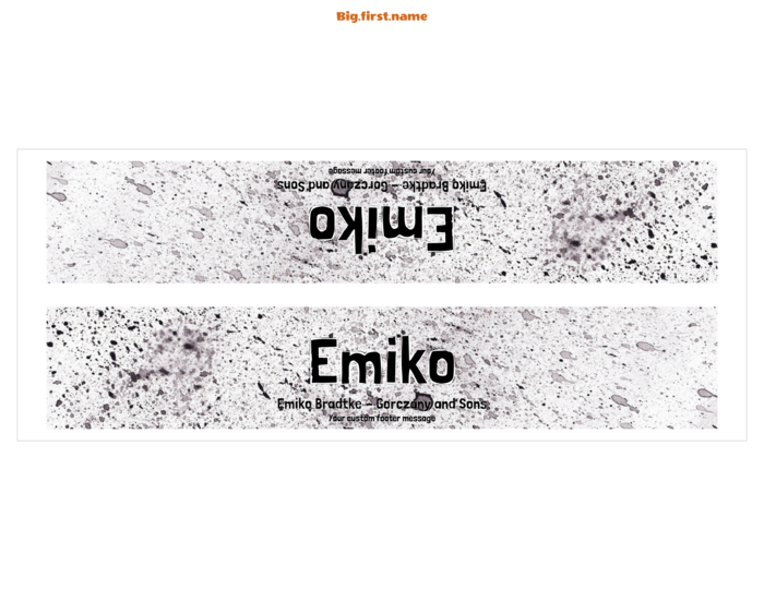 navneskilt-skabelon til LETTER Tri-Fold Almindeligt Papir (liggende) Compatible Template