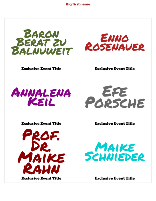 Namensschild-Design Bunter Filzstift