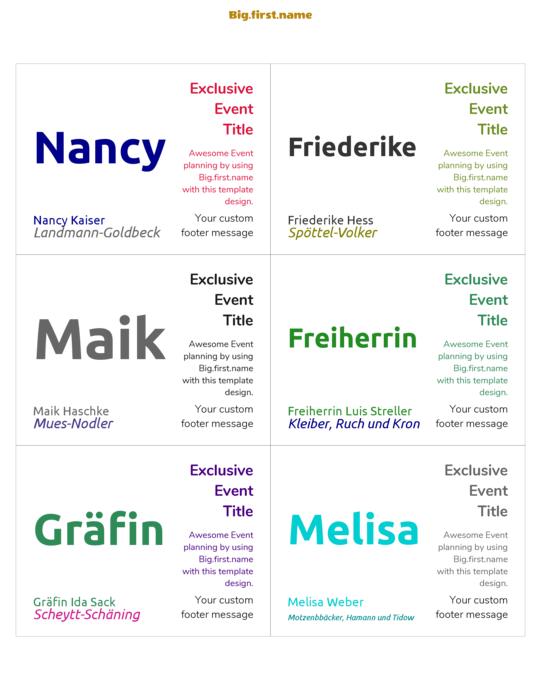 Namensschild-Design Alles Plus