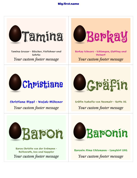 Namensschild-Design Frohe Ostern Feier