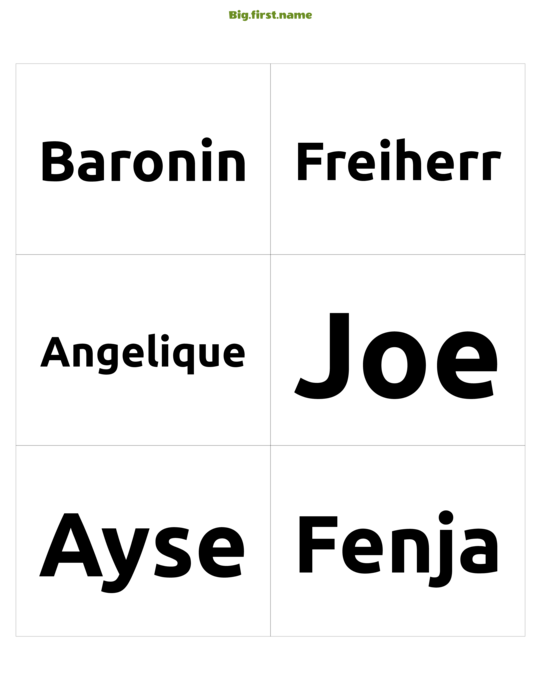 Namensschild-Design Nur Big.First.Name