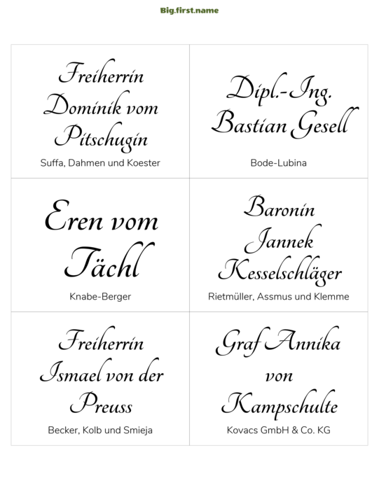 Namensschild-Design Klassisches Schwarz