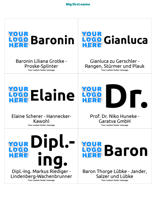 Namensschild-Design Großes Logo
