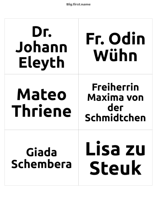 Namensschild-Design Vollständiger Name Schwarz