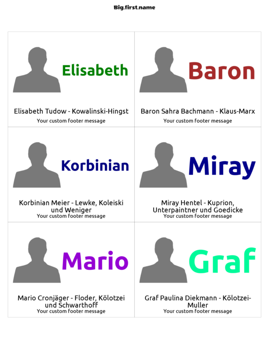 Namensschild-Design Großes Bild