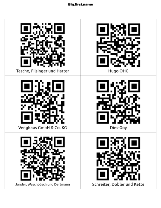 Namensschild-Design QR-Code-Etikett