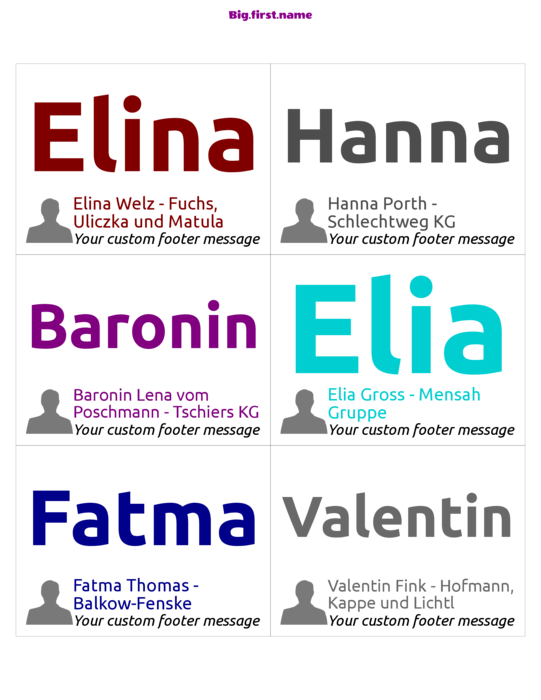 Namensschild-Design Kräftige Farben mit Avatar