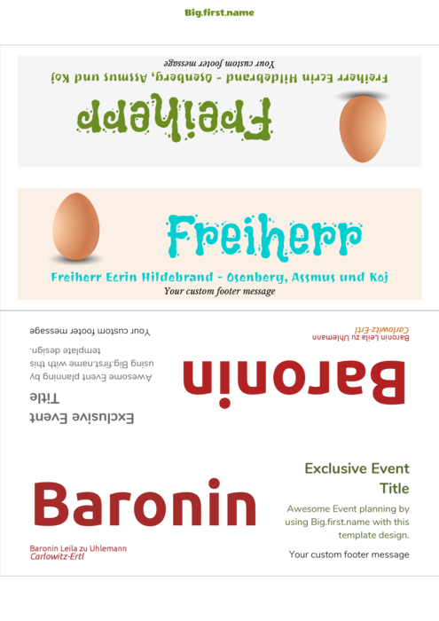 Namensschild-Vorlage für Platzkarten DECAdry OCB 5107 Compatible Template
