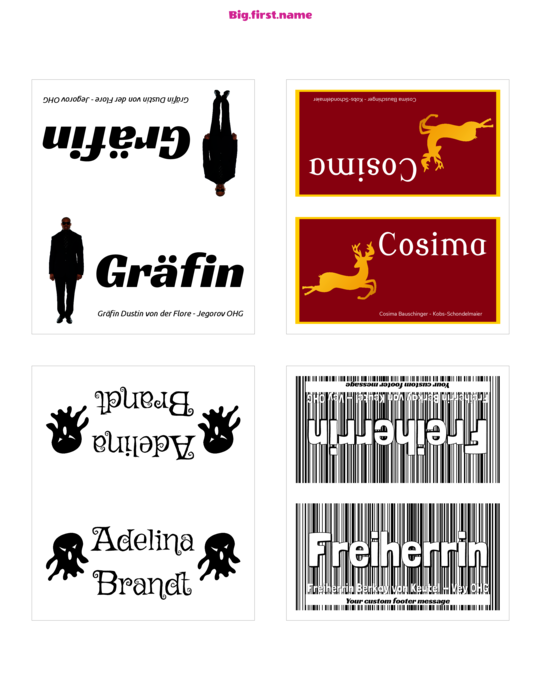Namensschild-Vorlage für Very Small Tischkarten 5302 8820 5820 Compatible Template