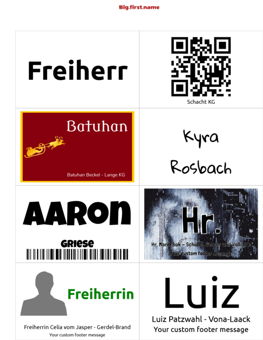Namensschild-Vorlage für PC Nametag Klassische Papier-Namensschild-Einlage 4" x 2.5" N8MPWB Compatible Template