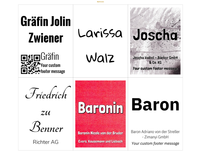 Namensschild-Vorlage im Querformat für PC Nametag 4" x 3" Klassische Papier-Namensschild-Einlage N6LPPWB Compatible Template