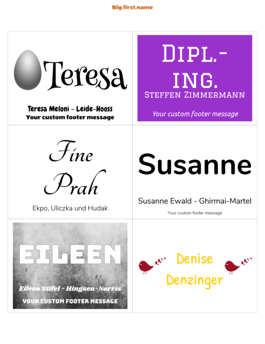 Namensschild-Vorlage für PC Nametag 4" x 3" Klassische Papier-Namensschild-Einlage N6LPPWB Compatible Template