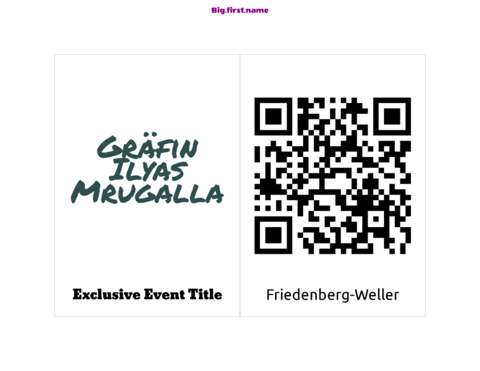 Namensschild-Vorlage im Querformat für 4-1, 4" x 6" Terminplaner-Papier Namensschild-Einleger NS2VWB Compatible Template