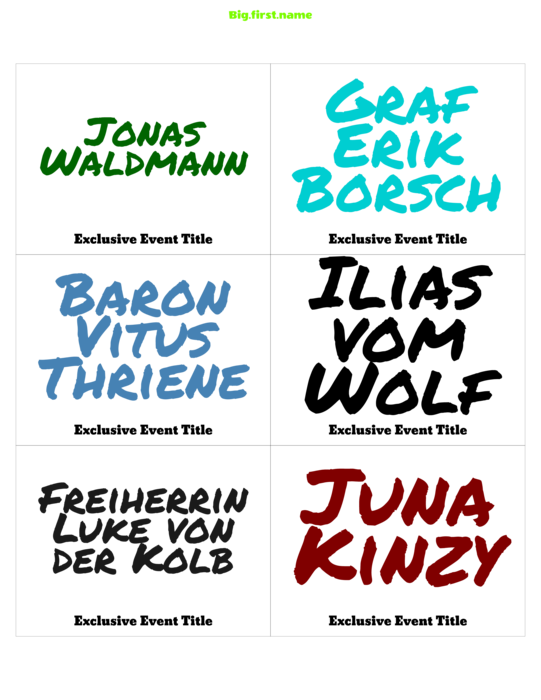 Namensschild-Design Bunter Filzstift