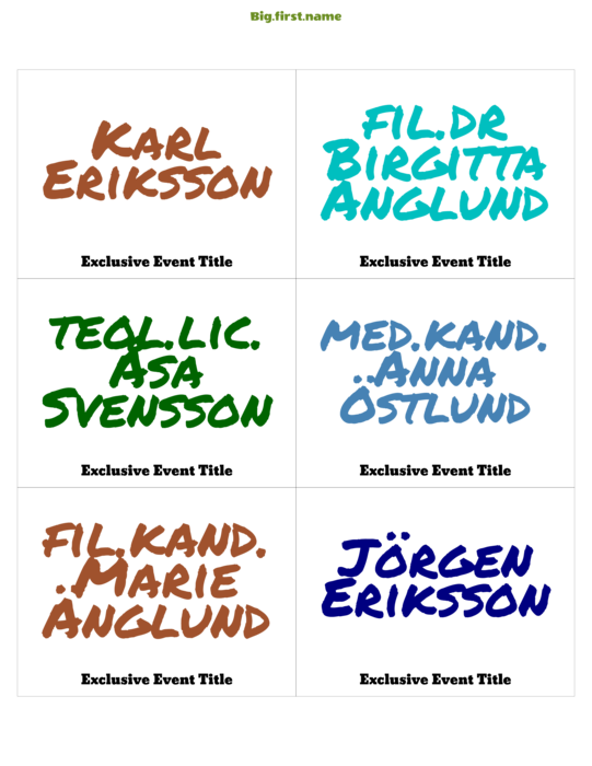 namnbricksdesign Färgpenna