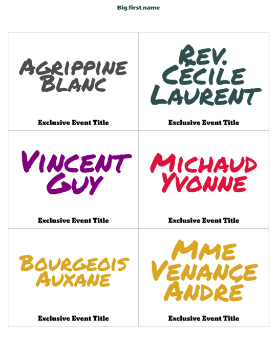 design de badge nominatif Feutre Coloré