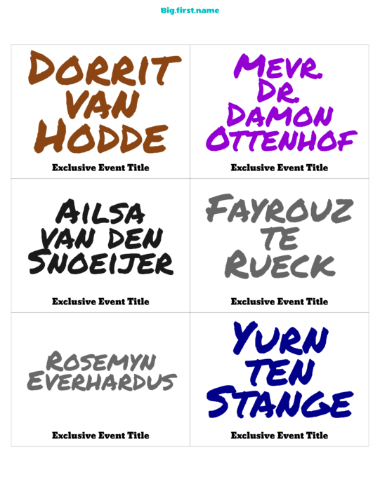 naambadge naamsticker ontwerp Kleurrijke Stift