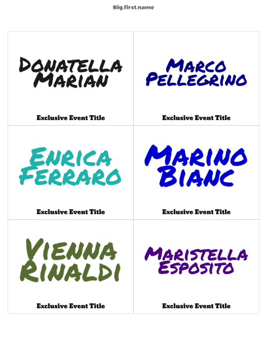 design di badge nominativo Pennarello Colorato
