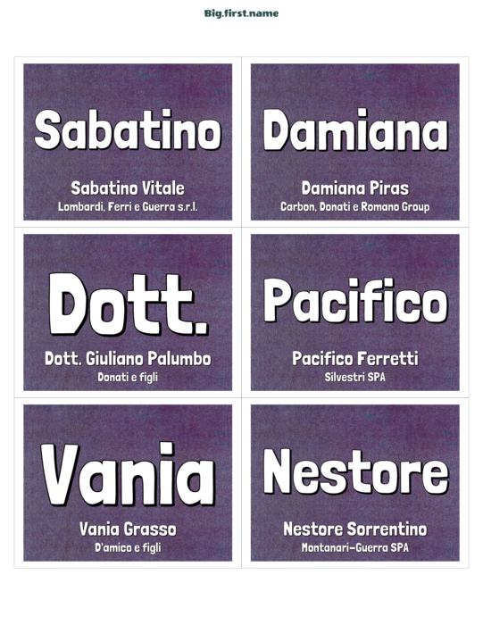 design di badge nominativo Badge Colorato