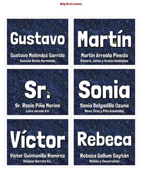 diseño de gafete con nombre Gafete Colorido