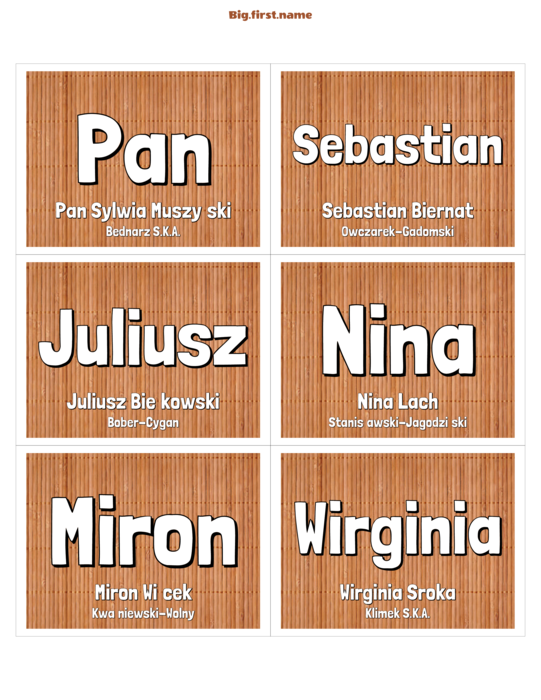 wzór identyfikatora Kolorowy Identyfikator