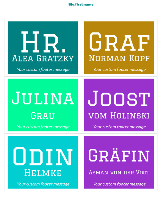 Namensschild-Design Klassentreffen 