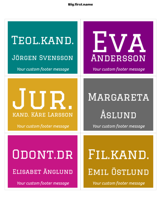 namnbricksdesign Klassträff