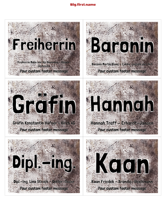 Namensschild-Design Chaotisches Meeting
